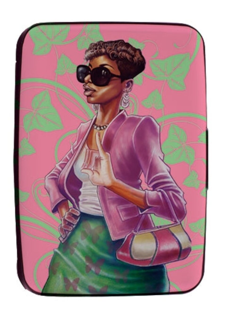 "Pink & Green" RFID Credit Card Wallet